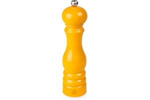 u'Select Lacquered Wood Pepper Mill, Saffron Yellow, 22 cm