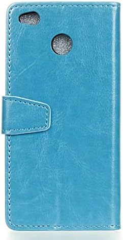 EKINHUI Case Cover Crystal Grain PU Leather Wallet Stand Phone Case Pouch Soft Silicone Cover with Card Cash Slots & Stand Function For Xiaomi 4x ( Color : Blue )