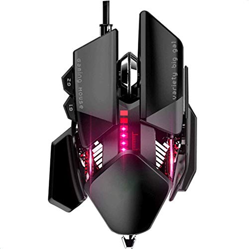 Preisvergleich Produktbild YZYL Spielmaus verdrahtete konkurrenzfähige mechanische Maus, wassergekühlte mechanische Maus 6000DPI, verwendbar für Spielkonkurrenz oder Büro, Linie Länge 1.5m-Black