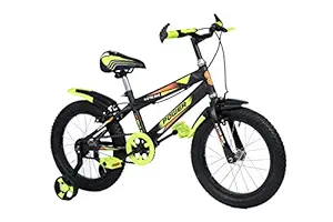 Norman Jr ZZZ Designed in Scandinavia EU Kids Bike Bicycle for Toddlers and Kids 16 Inch Fully Adjustable with Back Seat & Support for Boys and Girls Cycle for 5-8 Years, Green Colour