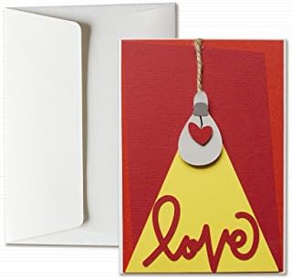 Love bulb - make light in my hearts - Valentine's day - greeting card with envelope (6" x 4,1") - hand made card - blank inside.