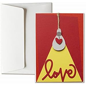 Liebe Glühbirne - Machen Liebe Licht in meinen Herzen - Valentinstag - Grußkarte mit Umschlag (15 x 10,5 cm) - handgemachte Karte - freier raum nach innen