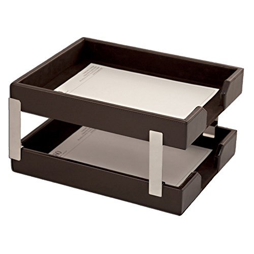 Double Econo-Line Leather Letter Trays Color: Brown by Dacasso Limited Inc.
