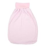 TupTam Unisex Baby Strampelsack mit breitem Bund Unwattiert, Farbe: Streifenmuster Rosa, Größe: 0 - 6 Monate