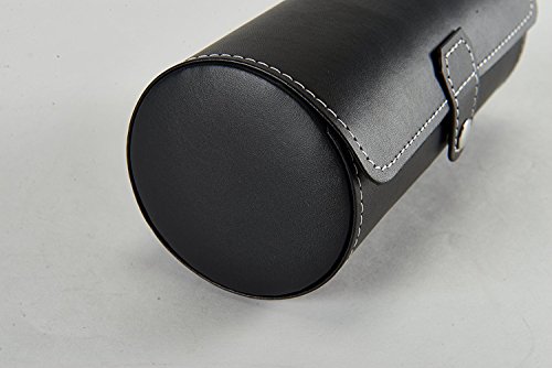 Asvert 3 Slots der zylindrische Uhrenbox, schmuckaufbewahrung Schmucksachespeicherkasten Uhrenbox schwarze Farbe - 6