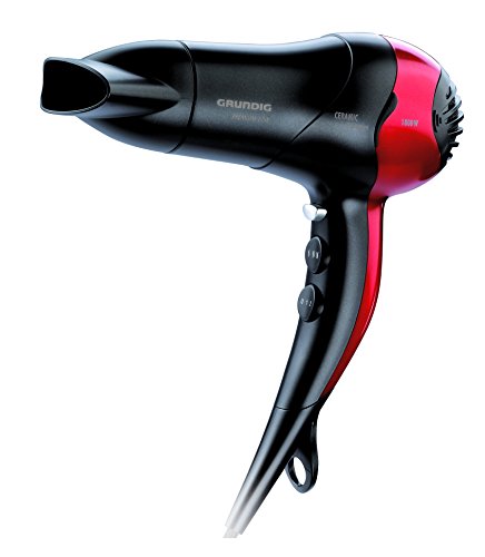 Grundig HD 3700 Kompakt-Haartrockner (1800 Watt), schwarz-rot