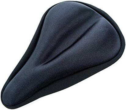 ATLES Gel Bike Seat Cover Extra Comfortable Bicycle Silicone Saddle- Suitable for Mountain &amp; Road Bike Seat, Bike Cushion Saddle Cover for Men Women and Kids (Black,Long Pattern)