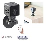 Hochauflösende Videos: 1.280 x 720 Pixel (HD 720p) mit 15 Bildern/Sekunde • Lichtstarkes Objektiv mit Blende f/2,0 • Integriertes Mikrofon für Aufnahmen mit Ton • Kostenlose App für Android und iOS: für Einstellungen, weltweite Push-Benachrichtigung bei Bewegung, Live-View, Aufnahmen ansehen und aufnehmen auf Mobilgerät • Magnet-Halterung mit 360°-Kugelgelenk zur flexiblen Ausrichtung der Kamera