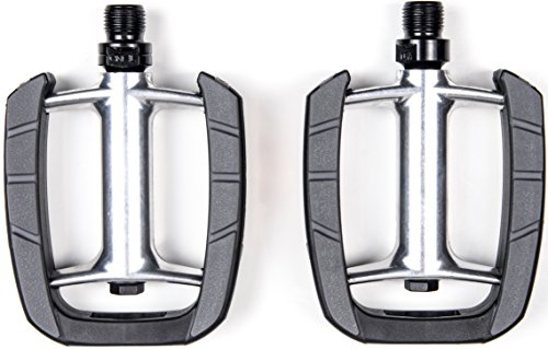 AARON City Fahrradpedale mit hochwertiger Lagerung, Trekking Pedale und elegante / klassische City-Bike Fahrrad, Silber / Schwarz - 9