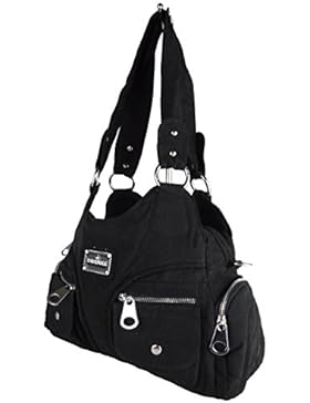 TINA 812-4 leichte Stofftasche von DAVID NILE, viele Farben, langer Trageriemen, lange Griffe, 37x23x14cm