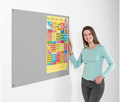 Metroplan Eco-Colour Frameless Flame Resistant Noticeboard 600 x 900mm - Color: Grey