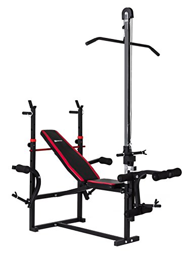 Hop-Sport Hantelbank Kraftstation 1070 mit Latzug und Lang- & Kurzhantel Gewichte 50kg bis 130kg - 3