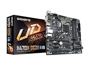 GIGABYTE H470M DS3H with USB 3.2 Gen1 Type-C, Dual NVMe PCIe Gen3 X4 M.2 Slots, 2-Way Crossfire Multi-Graphics, RGB Fusion 2.0