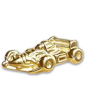 CLEVER SCHMUCK Goldener Singleohrstecker Rennauto 11 x 5 mm glänzend 333 GOLD 8 KARAT