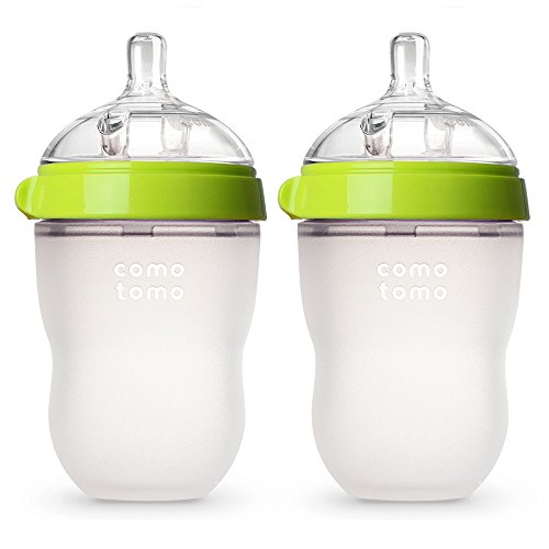 Comotomo Natural Feel Baby Bottle (250 ml, Green, Pack of 2)