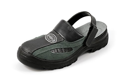 Routier Comfort II Sicherheitsschuh, grün/schwarz offen mit Riemen SB+SRC