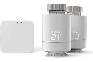 Hama Smartes Heizkörperthermostat, Starter-Set 2 St. mit Hub (Heizungssteuerung WLAN, Smart Home Heizungsregler f. alle Ventile, programmierbarer Heizungsthermostat, heizen per App), Weiß