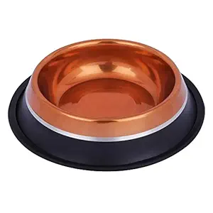 Naaz Export Quality Anti Skid Dog Bowl Multi Colored Bowl for Feeding Dogs Cats and Pets (Black Or Golden) 2200ml Extra Extra Large