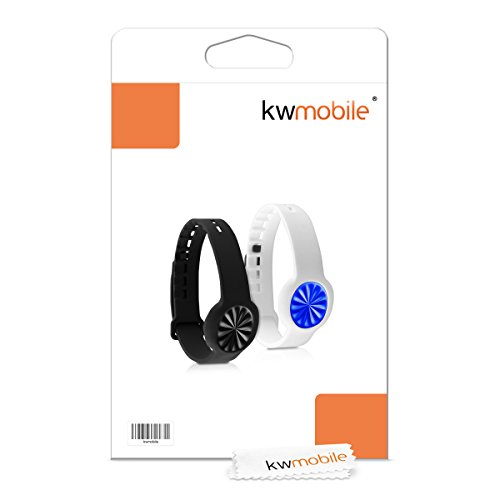 kwmobile 2in1 Set: 2x Sport Ersatzarmband für Jawbone UP Move in Schwarz Weiß Innenmaße: ca. 15,5 – 23 cm – Silikon Armband mit Verschluss ohne Tracker - 7