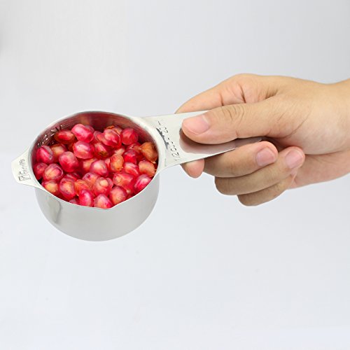 7er 18/8 Edelstahl Messbecher set von 1Easylife, Amerikanischer Messbecher Cup Messlöffel set mit ml, Messbecher Edelstahl, ROSTFREI, BPA FREI, Ideal für Cocktail, Backen, Kaffee, Proteinpulver, Soße. - 5