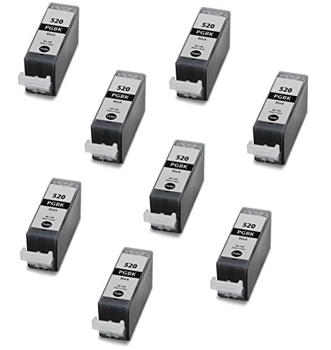 Prestige Cartridge PGI-520 Pack de 8 Cartouches d encre compatible avec Imprimante Canon Pixma S  ries  Noir