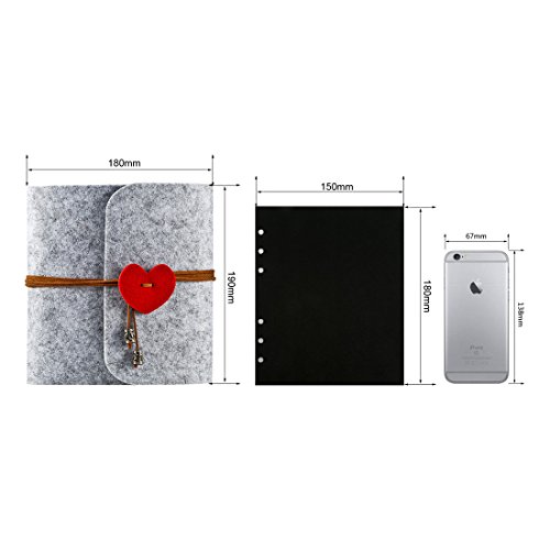 Foonii Foto Album, DIY Familienfoto Album Jahrestag Skizzenbuch, Hochzeit Album-60Pages, aus Filz (Grau) - 4