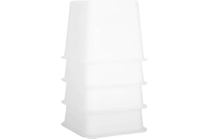 ESTINK 4 inch Bed Risers Set, Heavy Duty Stackable Furniture Risers Elephant Feet Chair Raisers Lifts Up to 1322lbs/600kg Square Chair Risers for Beds, Sofa, Tables and Chairs, 4.7x4.7x3.9 in(White)