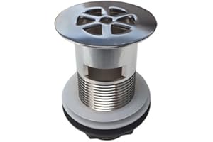 Bathroom Waste Plug Clickbasin Stainless Flush Mounting Gated Slotted Basin Sink Waste