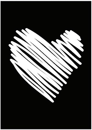 DesignClaud Graphic Poster - Interior Poster - Wall Art - Heart , Black/White, A3