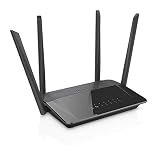 D-Link DIR-842 - Router WiFi AC 1200 (802.11ac, 1200 Mbps, 4 puertos Gigabit Ethernet RJ-45 10/100/1000 Mbps, 1 puerto WAN Gigabit, WPS, WPA2, QoS, 4 antenas externas), negro