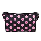 Women's Cosmetic/Makeup/Toiletry/Travel Wash Organizer Zipper Hand Bag Case (Black)