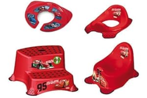 KINDERWELT Disney Cars Z : Pot+Rehausse Wc + Tabouret Deux Niveaux + Pliable Voyage Rehausse Wc