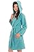 Produktbild WEWO-Fashion Otto Werner Damen Badejacke, Microfaser Bademantel mit Kapuze und Schubtaschen, Saunamantel, Morgenmantel, Baderock, 500-6157-Tuerkis-XS-(34/36)
