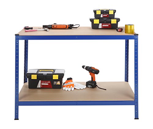 VonHaus Schwerlastregal Werkbank Arbeitsplatz Metallregal Massive Belastung 600kg