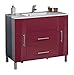 Produktbild Kesper Badmöbel 3579910303802000 Waschplatz Siena, 2 Türen, 2 Auszüge, Becken Mineralguss, 87,5 x 100 x 46,5 cm, alu / rot