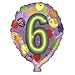 Produktbild Folienballon Zahl 6 Geburtstag Luftballons bunt ca 45 cm Ballongas geeignet