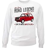 abarth engine in panda  Teesandengines Men\'s Autobianchi A112 Abarth 70 HP 1 White Sweatshirt Size Small