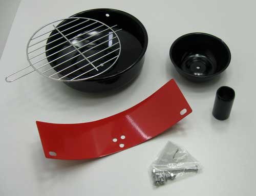 Aschenbecher Metall Grill Design 11,5cm, Balkon Fest Party Aschen Ascher Becher (LHS) - 6