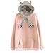 Price comparison product image Riou Winter Warm Long-Sleeved Hooded Sweatshirt Sweatshirt,Women Casual Long Sleeve Kitty Cat Claw Print Pocket Hoodie Blouse Top Shirt