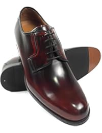 ZERIMAR Zapatos con alzas interiores para caballeros Aumento + 7 Cm Zapato fabricado en piel vacuno alta calidad antic