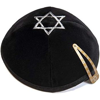 JL Kippha's schward Samt Davidstern Embroided Kippah Yarmulke jüdischen ...
