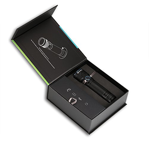 Olight® R50 Seeker Taschenlampe max. 2500 Lumen mit Cree XLamp XHP50 LED und Micro-USB-Ladeanschluss – wiederaufladbar, schwarz - 3