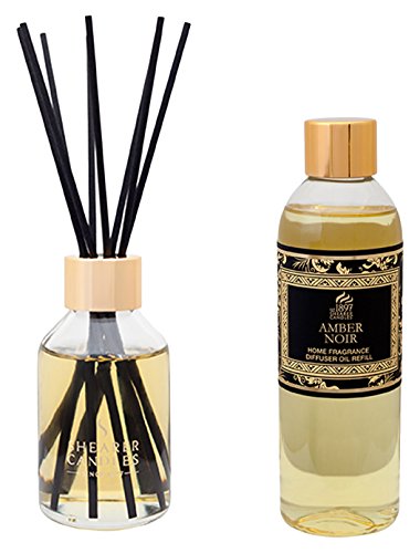 Shearer Candles Amber Noir Scented Diffuser & Refill Set, Other, Black, 26 x 28 x 11 cm