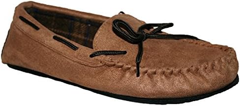 Mens Chatsworth Faux Suede Slip On Moccasin Bedroom/Carpet Slipper Brown 8