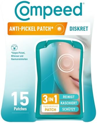 Compeed - Patch discreta - Pulisce, maschera e protezione - Patch per bottoni idrocolloidali* - Ideale per l'uso diurno - Per aree target - 15 toppe - 1,5 x 1,5 cm