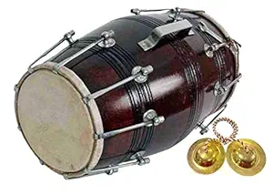 SG MUSICAL - MADE IN INDIA - Wooden Musical Instrument Dholak Drum Nuts & Bolt Design1 SGM001