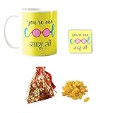 YaYa Cafe™ Birthday Gifts for Mother in Law Cool Sasu Maa Mug, Coaster with 150 GMS Raisins (Kishmish) Dry Fruits Gifts Combo