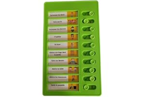 SIMAO TOYS Liste de tâches à faire, Tableau todo list, avec 10 cartes blanches et 88 autocollants, Pour enfants non verbaux et autistes (Vert)