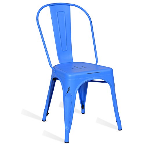 Silla Tolix Style Vintage - Azul - Inspiración Industrial - 45 cm x 4