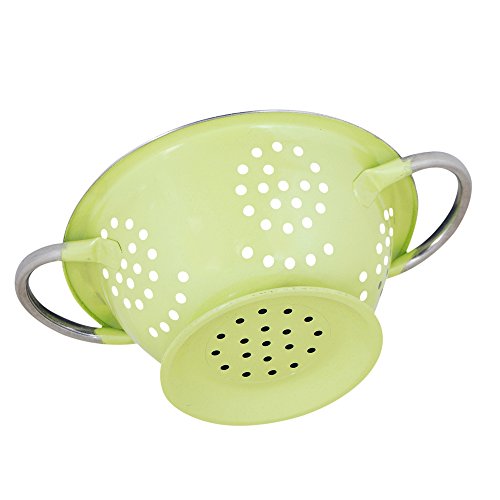 Kosma Twin Handle Colander | Nudelsalat Gemüsesieb in glänzender Limone grüne Farbe, Größe 18cm | Designer Küchenzubehör - 2